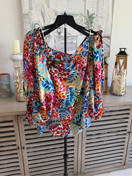 Sugarlips Tops - Women’s Sugarlips Floral Off-Shoulder Blouse with Balloon Sleeve